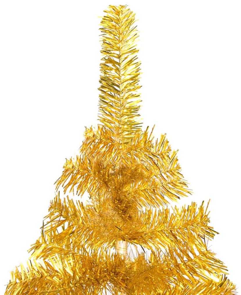 Albero di Natale Preilluminato con Palline Oro 120 cm PET