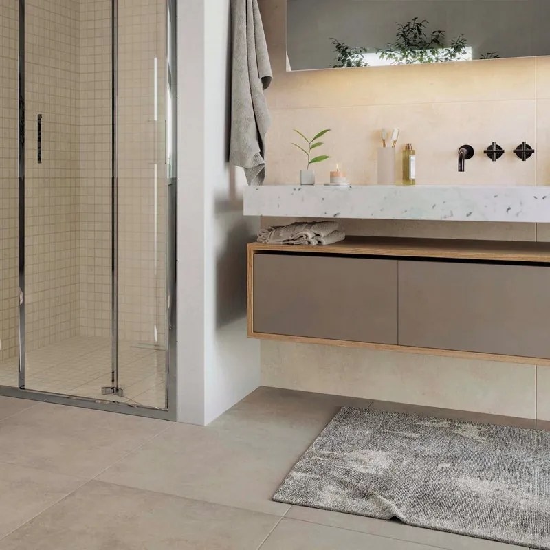 Mosaico in gres porcellanato Draft Light bianco opaco L 30 x L 30cm x Sp. 8 mm, 10 pezzi