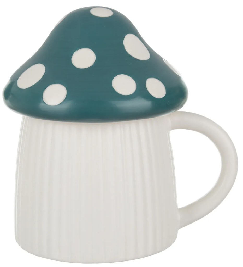 Tazza natalizia fungo verde 400 ml ceramica