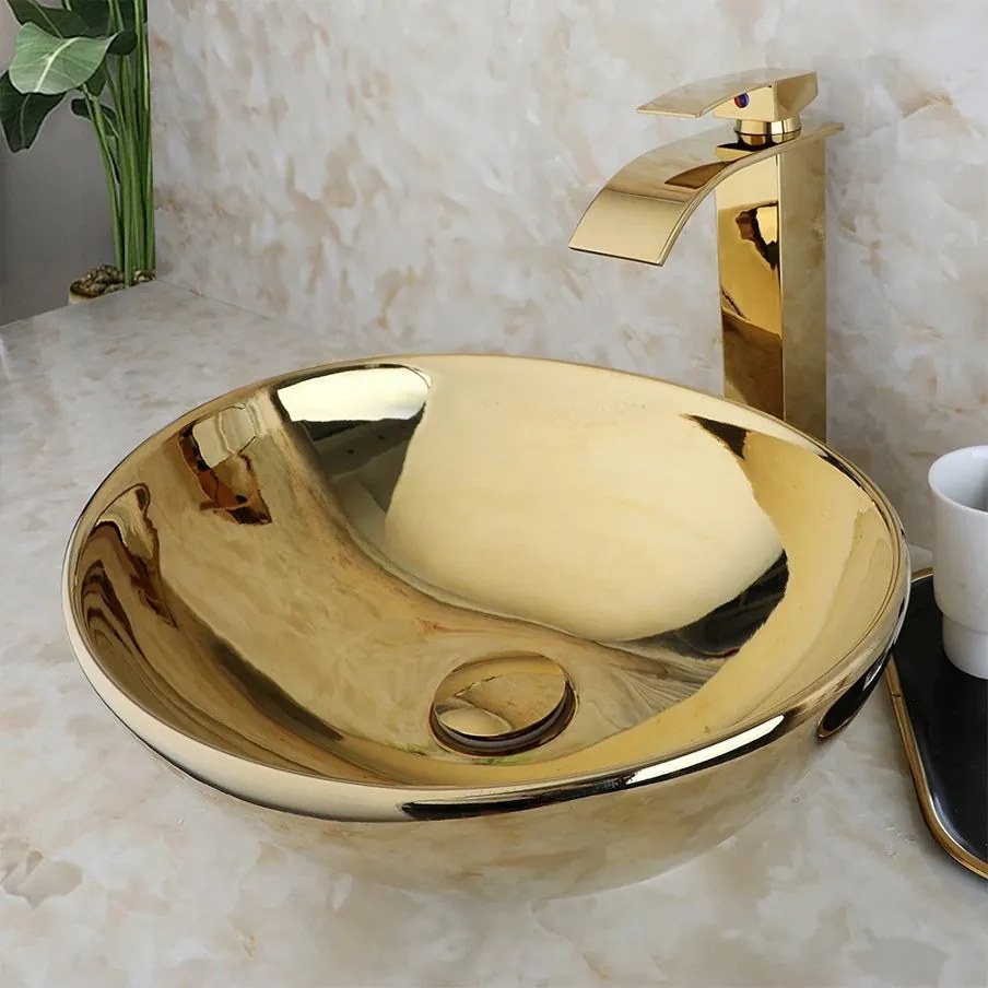 Lavabo da appoggio Rea Sofia Gold