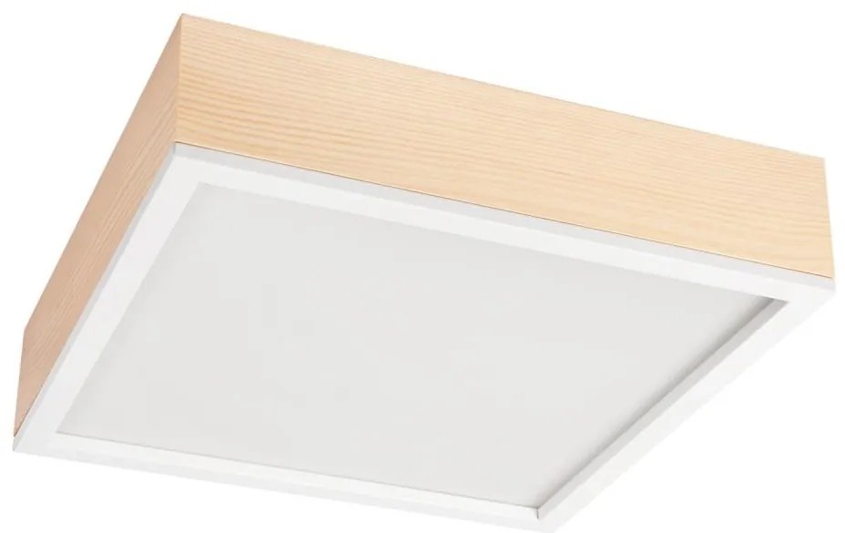 Plafoniera NATURAL SQUARE 4xE27/15W/230V 39x39 cm pino/bianco