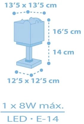 Dalber 63111T - Lampada per bambini JUNGLE 1xE14/8W/230V blu