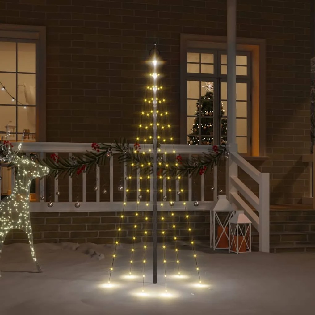 Albero di Natale Pennone con LED di diverse intensità e altezze, Caldo / 180 cm / 108