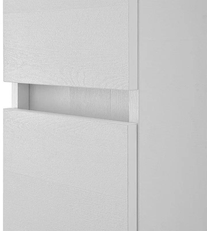 Colonna bagno sospesa 125 rovere bianco con ante reversibili Nadia