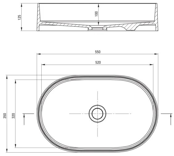 Deante CQS_NU6S - Lavabo da appoggio SILIA 35x55 cm granito/nero