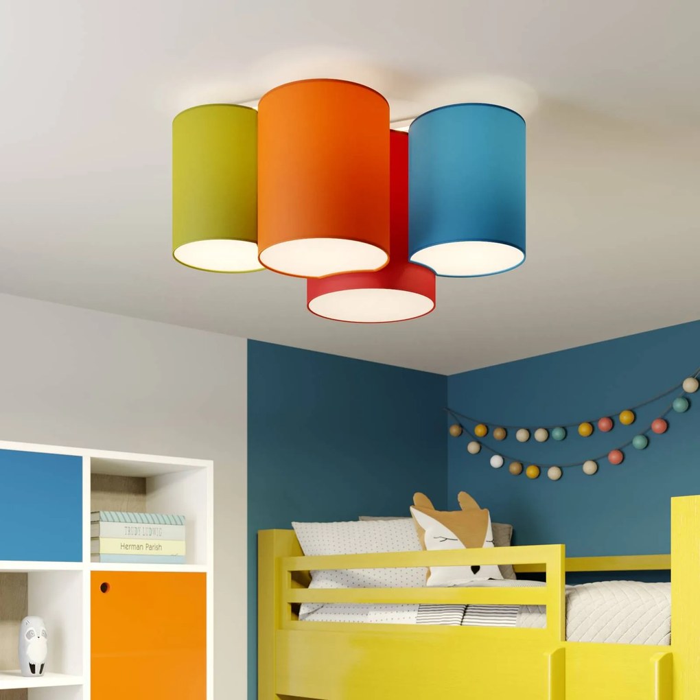 TK Lighting Plafoniera Mona 4 luci, multicolore