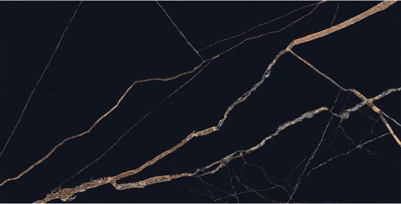 Mexen Fossil Próbka di gres porcellanato smaltato rettificato Nero G1, piastrella da pavimento e parete, alta lucentezza