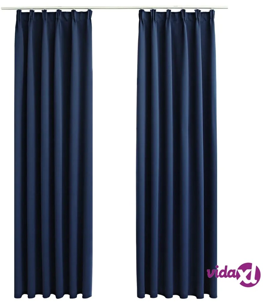 vidaXL Tende Oscuranti con Ganci 2 pz Blue 140x175 cm