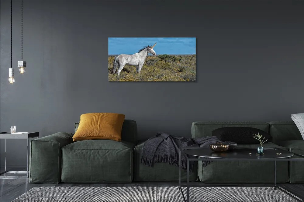 Quadro su tela Campo unicorno 100x50 cm