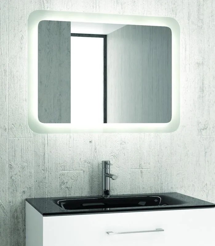 Specchio led 80x60 cm con cornice illuminante modello A800 - KAMALU