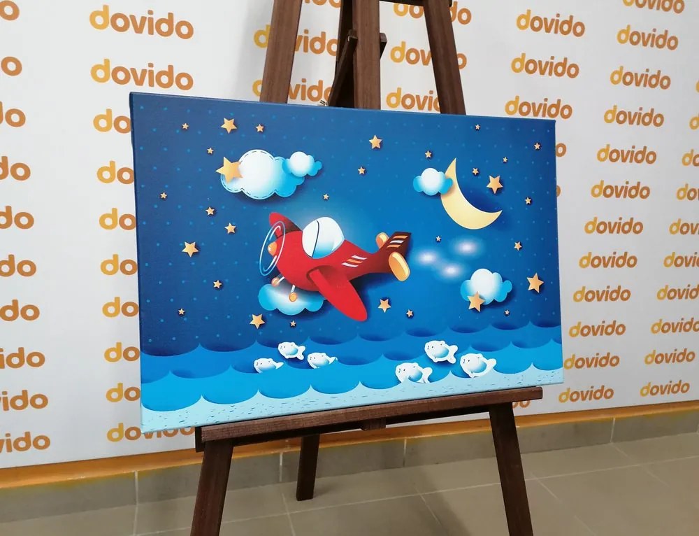 Quadro su tela – Volo con aeroplanino