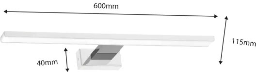 Illuminazione a LED per specchio da bagno SHINE LED/13,8W/230V 60 cm IP44 bianco/cromo