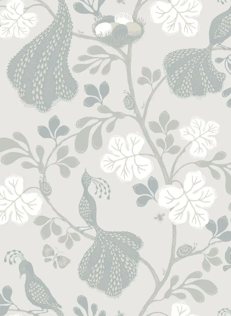 Littlephant Tapete Night Birds - Sandstone/ Dusty Blue