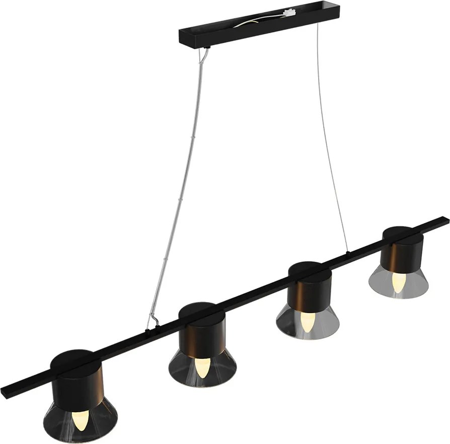 Lampadario a Sospensione 4xE14 in Pietra Nera