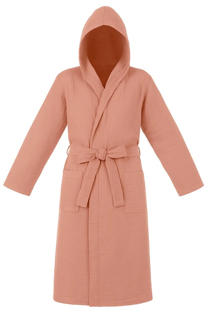Accappatoio con cappuccio cotone taglia S/M corallo Spa