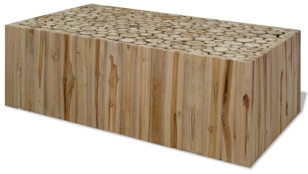 Tavolino Da Salotto İn Legno Di Teak Autentico 90x50x30 Cm /