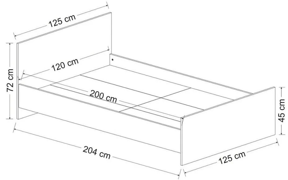 Letto singolo bianco 120x200 cm Kale - Kalune Design