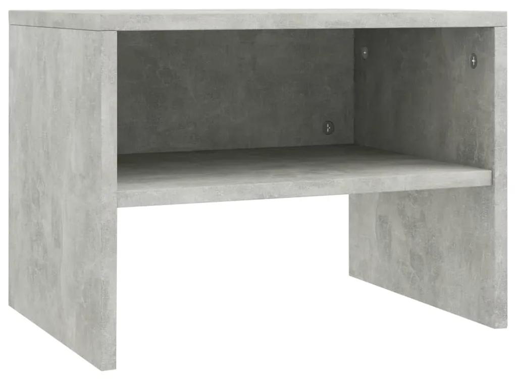 Comodini grigio cemento 2 pz 40x30x30 cm in truciolato