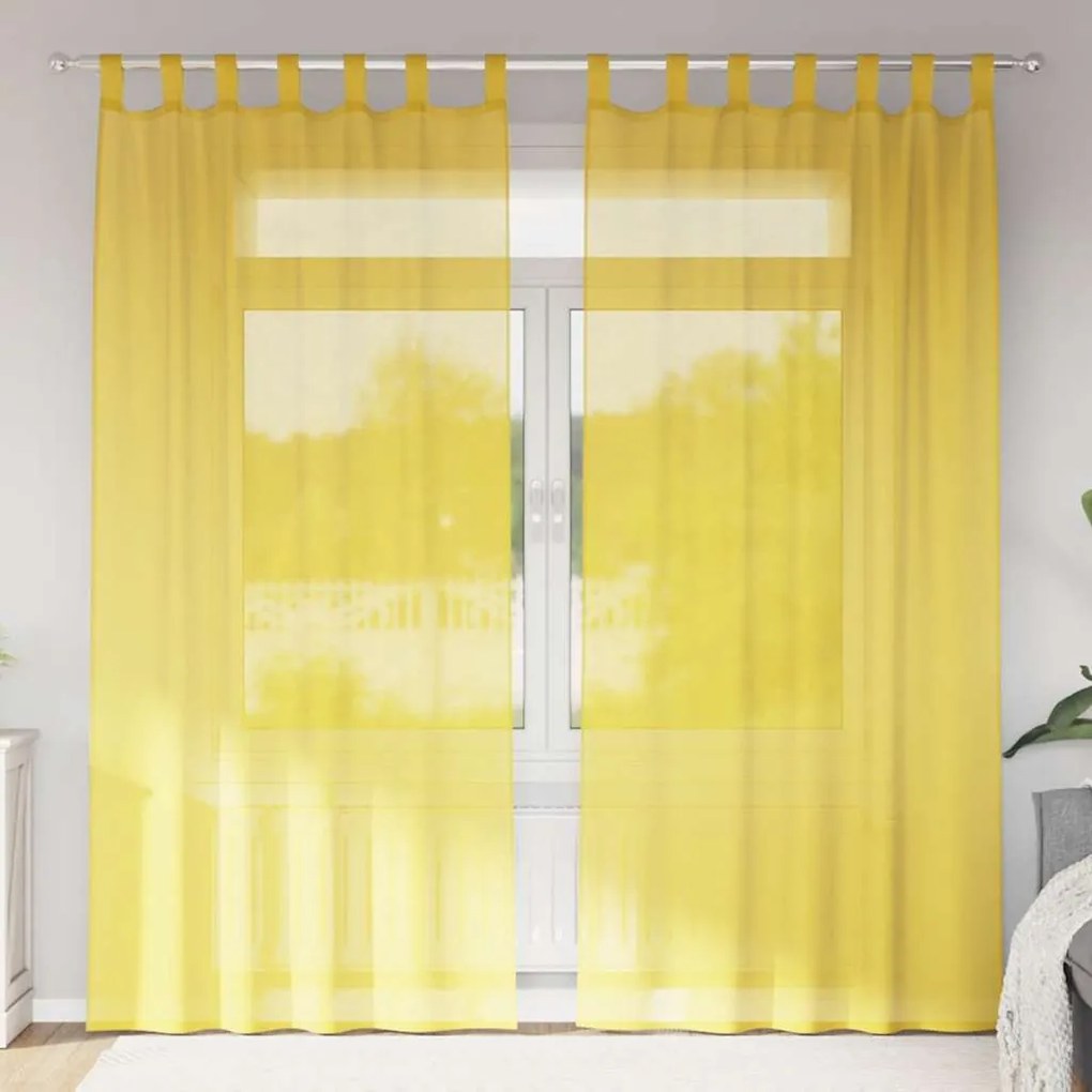 Tende İn Voile Con Tasche Per Aste 2 Pz Giallo /