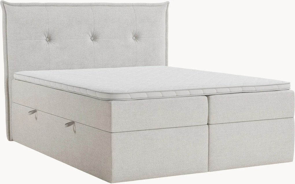 Letto boxspring in ciniglia fatto a mano con contenitore Aussie, H3