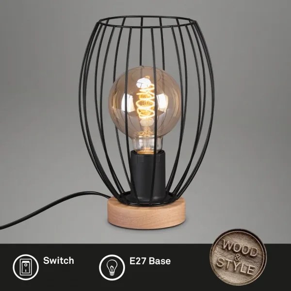 Brilo - Lampada da tavolo WAKTU 1xE27/25W/230V albero di caucciù