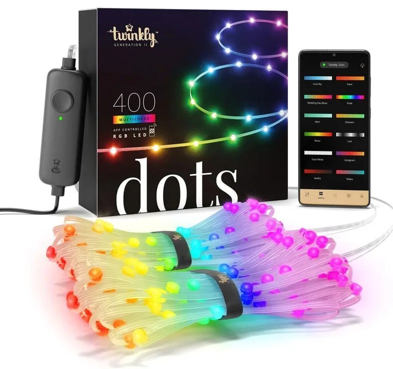 Catena luminosa 400 lampadine LED multicolore TWINKLY natalizia 20 m programmabile