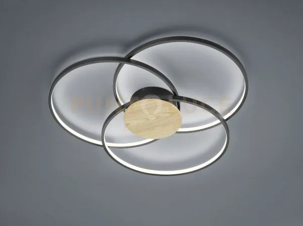 Sedona plafoniera led 40w  4800lm, 3000k 3 cerchi nera con inserto ...