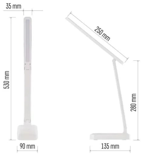 LED Lampada da tavolo ricaricabile dimmerabile LED/5W/3,7V 3000K/4000K/6500K 800mAh bianco