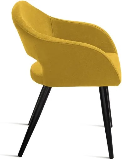 Sedia imbottita in tessuto Giallo con struttura in metallo WEST 2 sedie