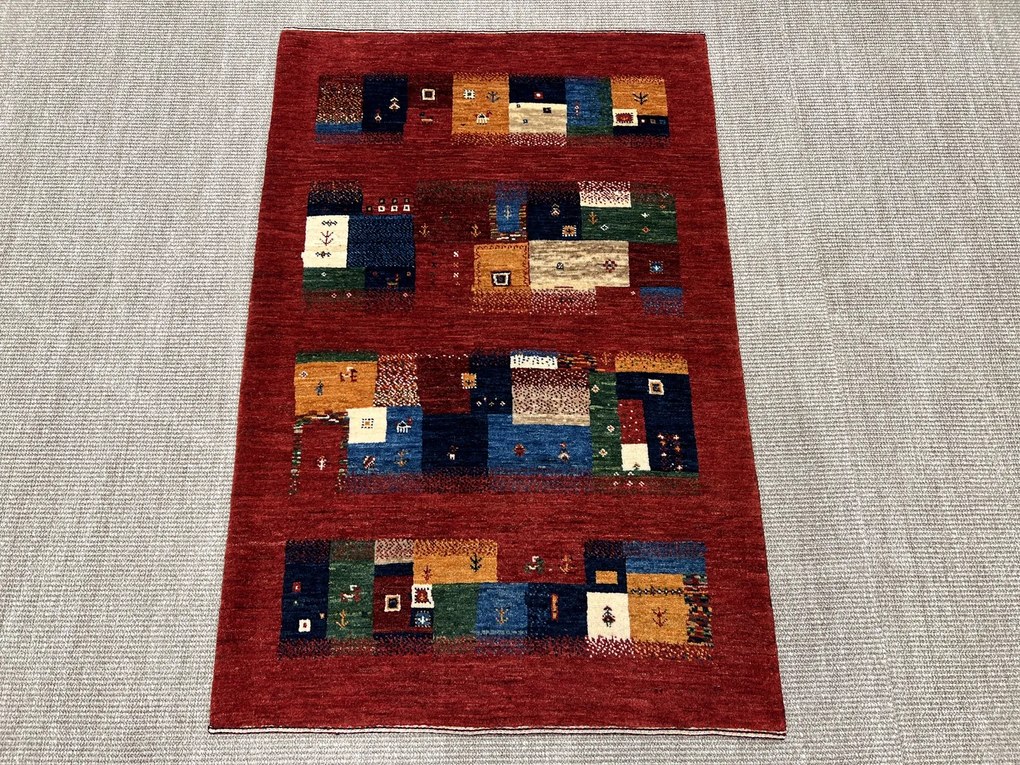 Loribaft Tappeto 80 x 130 Verde (Iran) Annodato A Mano