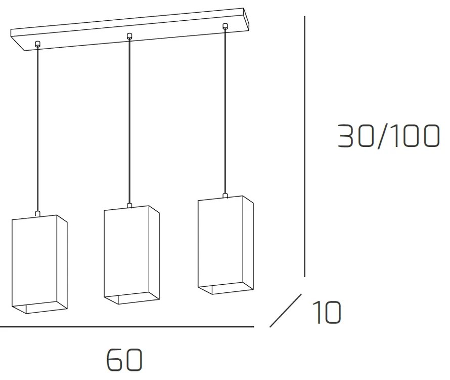 Sospensione Contemporanea Crazy Metallo Bianco Vetro 3 Luci E27