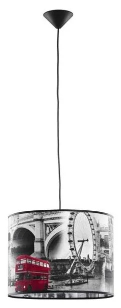 Lampadario a sospensione con filo LONDON 1xE27/15W/230V grigio