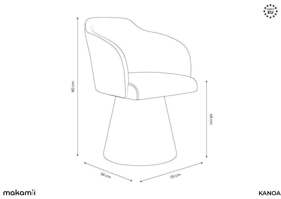 Sedia da pranzo beige in imbottito Kanoa – Makamii