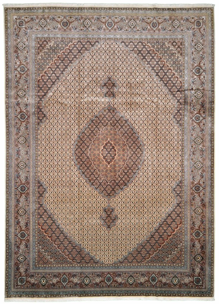 Tabriz Tappeto 250x340 Beige (Iran) Annodato A Mano