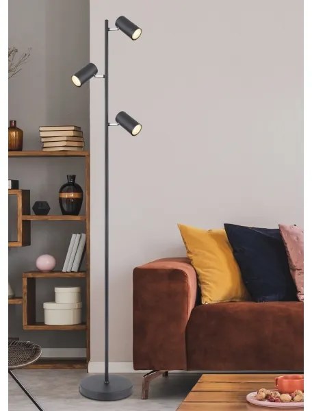 Globo 57910SB - Lampada con piedistallo ROBBY 3xGU10/5W/230V nero