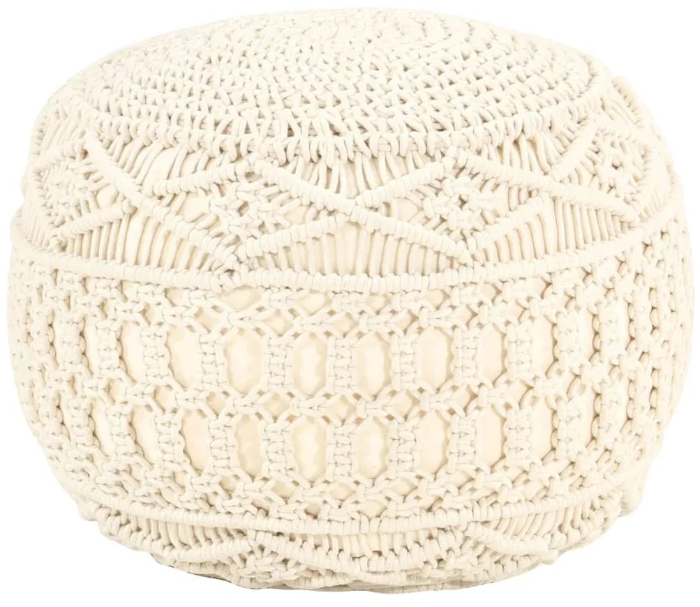 Pouf Lavorato a Mano in Macramé 45x30 cm in Cotone