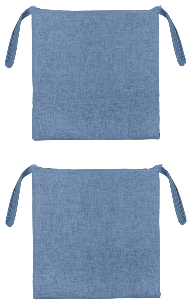Set 2 cuscini sedia 39x39 cm azzurro
