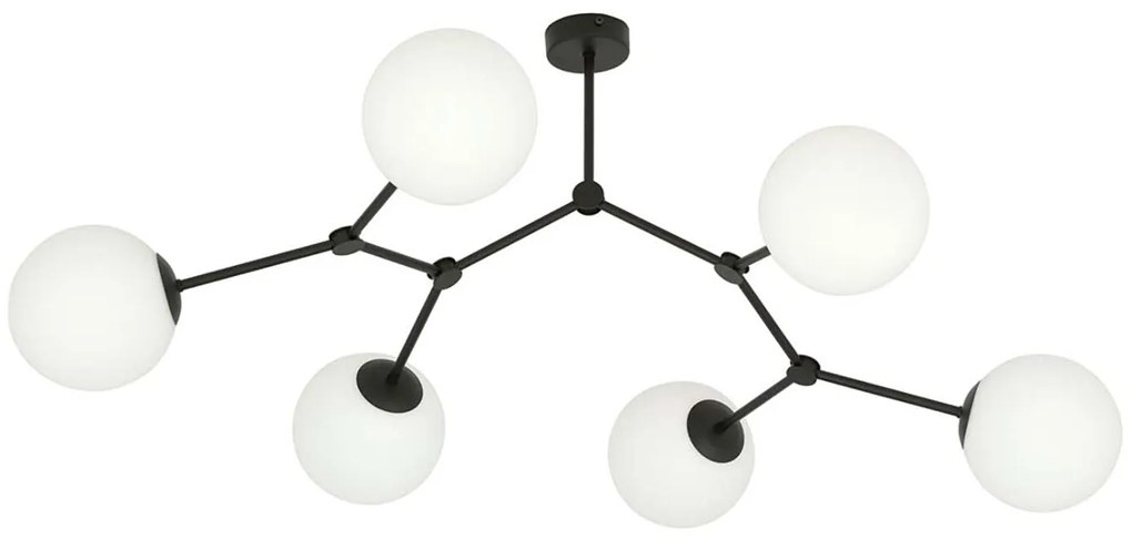 Plafoniera Minimal Iperione Acciaio Nero Bianco 6 Luci E14 Ip20