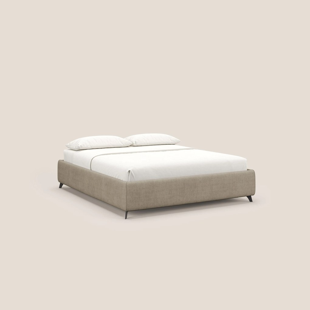 Sara sommier con giroletto contenitore in tessuto impermeabile T02 beige