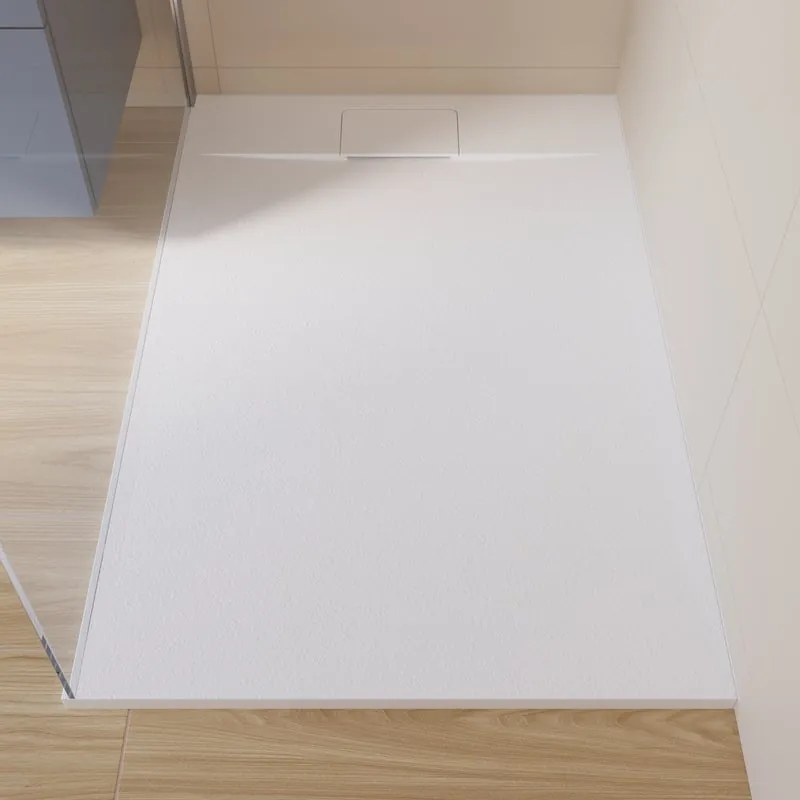 Piatto doccia SENSEA in composito minerale di resina gelificata Neo bianco L 80 x L 120 x H 2.7 cm opaco