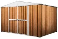 Capanno rimessa attrezzi per esterno casetta giardino box in lamiera 360x175cm x h 212cm - 110 kg - 6,30 mq LEGNO