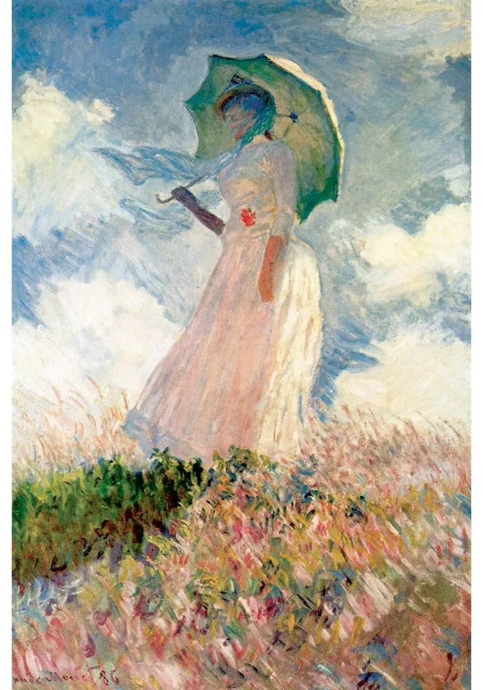 Riproduzione pittorica 45x70 cm Claude Monet - Woman with sunshade - Fedkolor