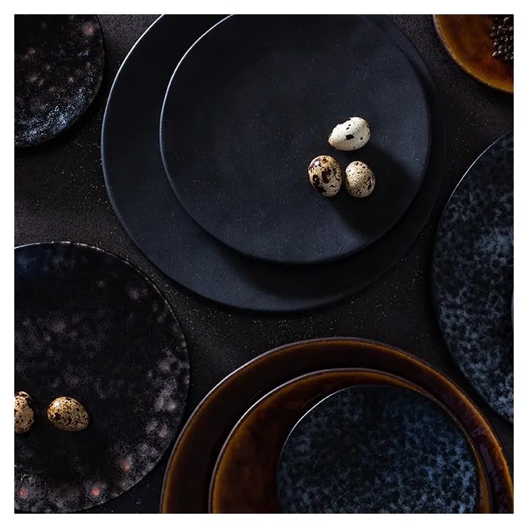 Piatto da dessert in gres nero e grigio ø 22 cm Roda - Costa Nova