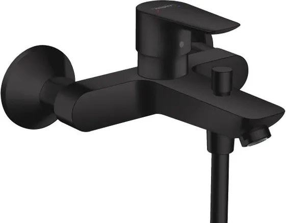 Rubinetto per vasca getto laminare cristallino Talis E per muro nero verniciato HANSGROHE