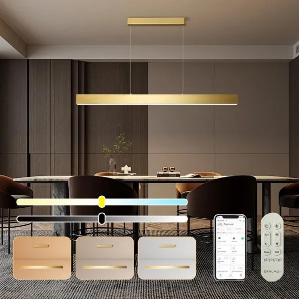 Brilagi - Lampadario LED dimmerabile SLEEKLINE SMART LED/40W/230V Wi-Fi Tuya gold+RC