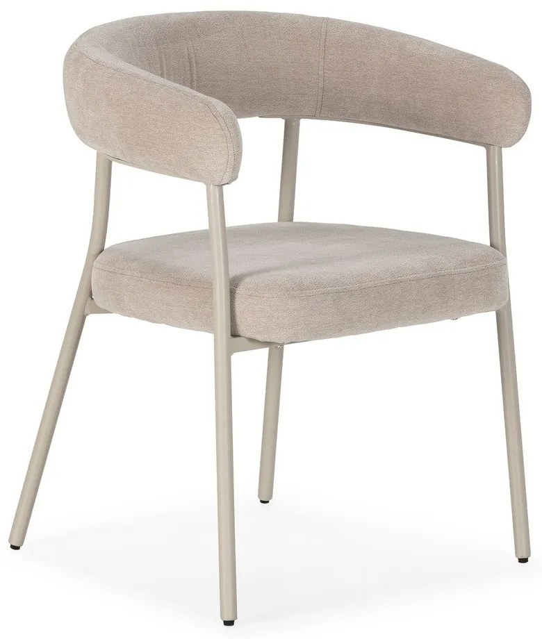 Set di sedie da pranzo beige in imbottito con braccioli 2 pz Yuri – MOME