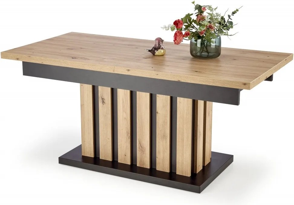 Tavolo Baretti allungabile in rovere castagno/nero - L130-170 cm