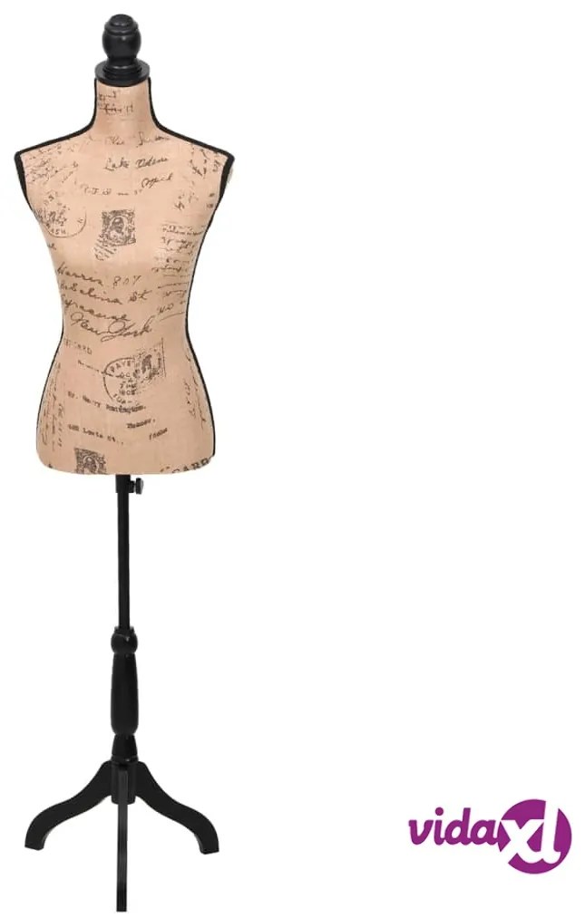 vidaXL Busto Sartoriale Donna Marrone Nero Manichino in Iuta