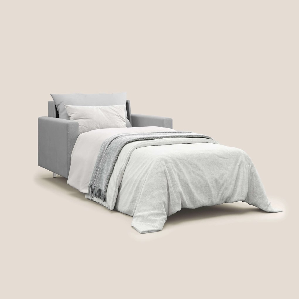 Megan poltrona letto in microfibra smacchiabile T11 grigio