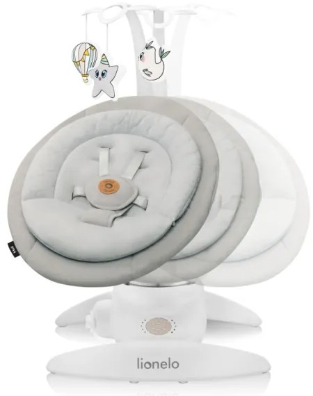 Lionelo - Dondolo per bambini con melodia MELL Beige Sand 4xAA + telecomando